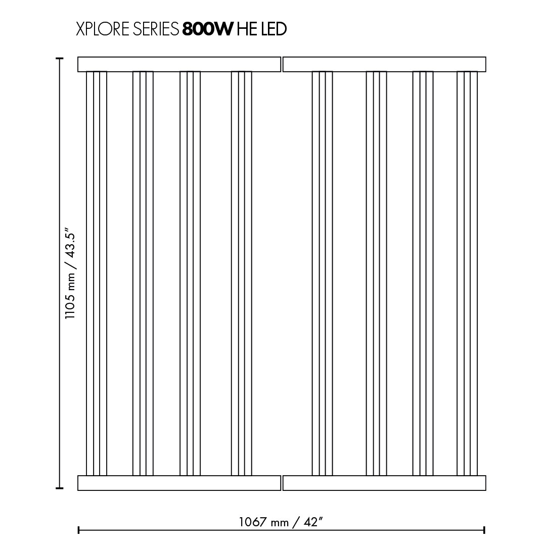 Medidas de la luminaria Dimlux Xplore 800w